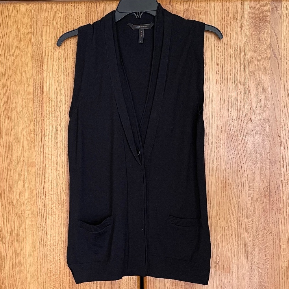 BCBG Button-Up Wool Sweater Vest Size: Small